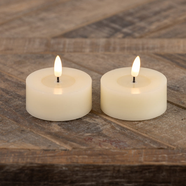 3d Flame Cream Tealight Candle 2.75" with melting effect