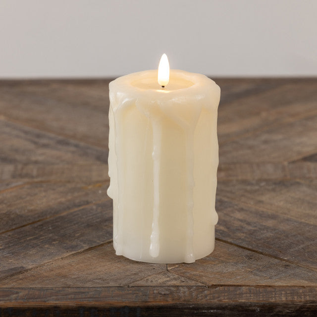 Cream 3d Flame Pillar Candle