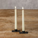 9.5 inch ivory LED taper candle with realistic 3D flame and 6-hour timer feature