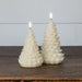 Cream shimmer 3D flame balsam tree candle – 7x4 flameless decor