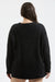 Women’s plus size knit sweater in black – cozy crew neck top
