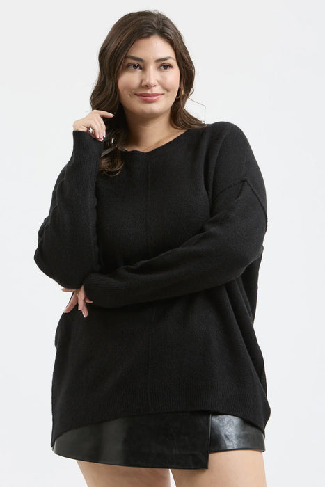 Black plus size sweater styled for fall and winter – Heartland Store MN