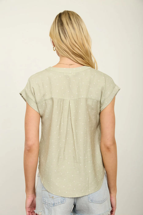 Feminine lace detail polka dot shirt boutique summer fashion