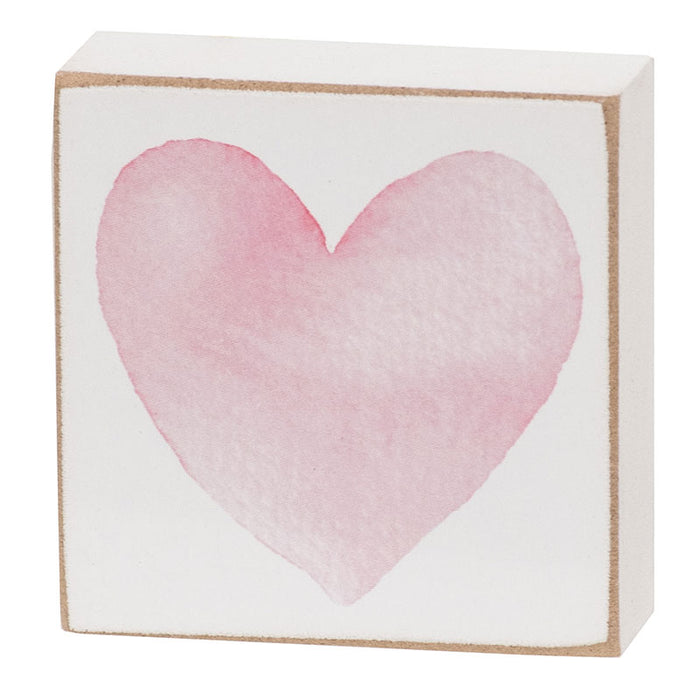Watercolor Heart 2" Square Block - 4 Asstd.