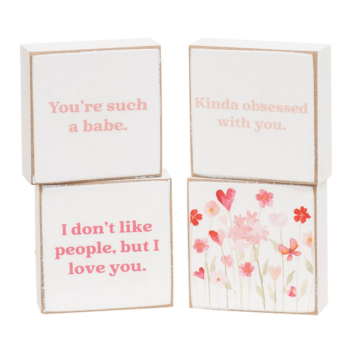 Valentines Day 2" Square Block - 4 Options