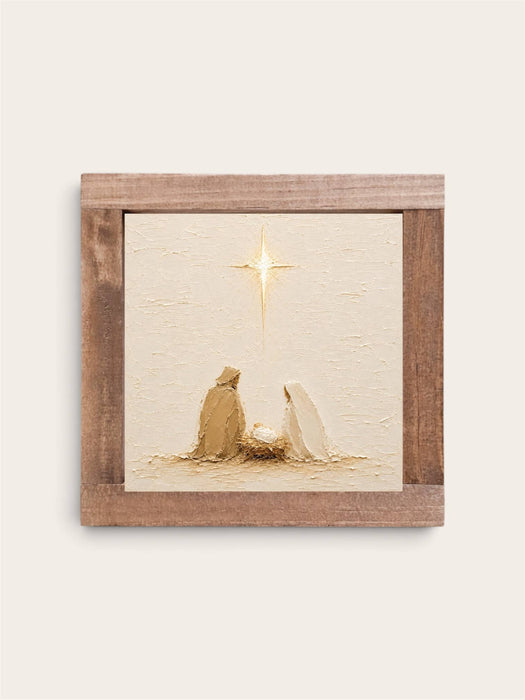Neutral Nativity, Square | Christmas Nativity Wall Art