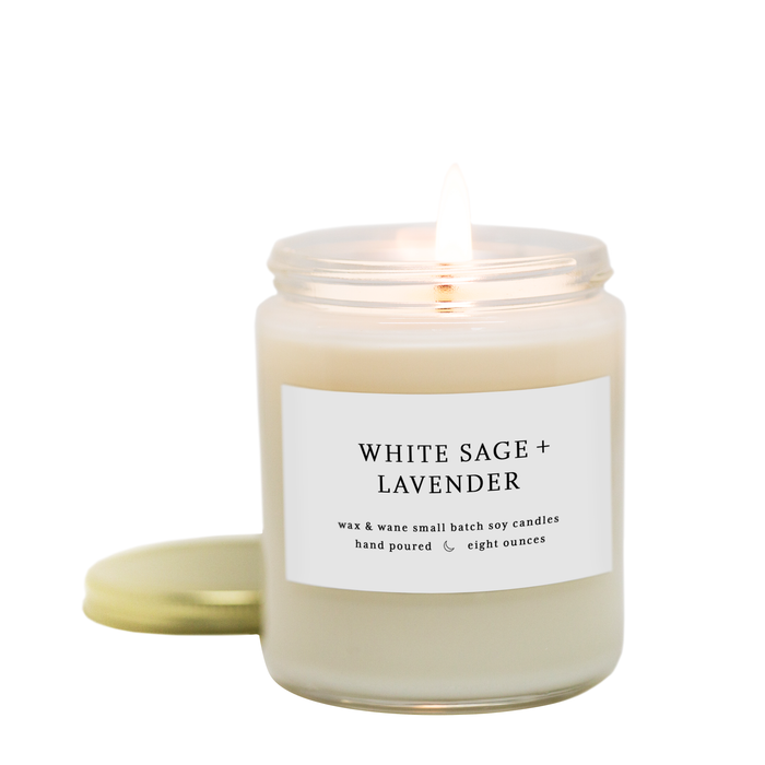 White Sage + Lavender Modern Soy Candle