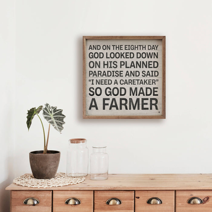 God Made A Farmer Wood Sign