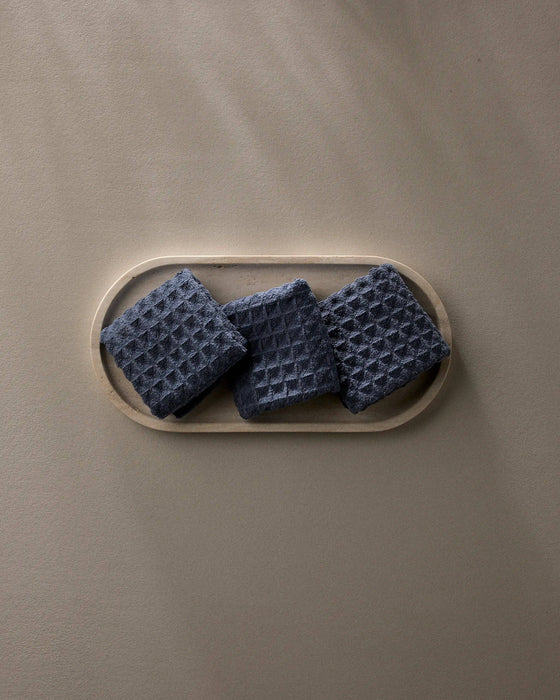 Midnight Blue Waffle Washcloth Set of Three