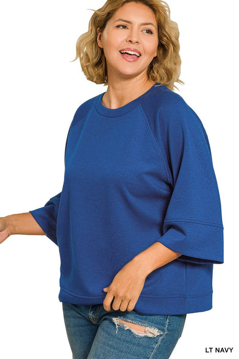 Plus Size 3/4 Sleeve Pullover Women's Shirt