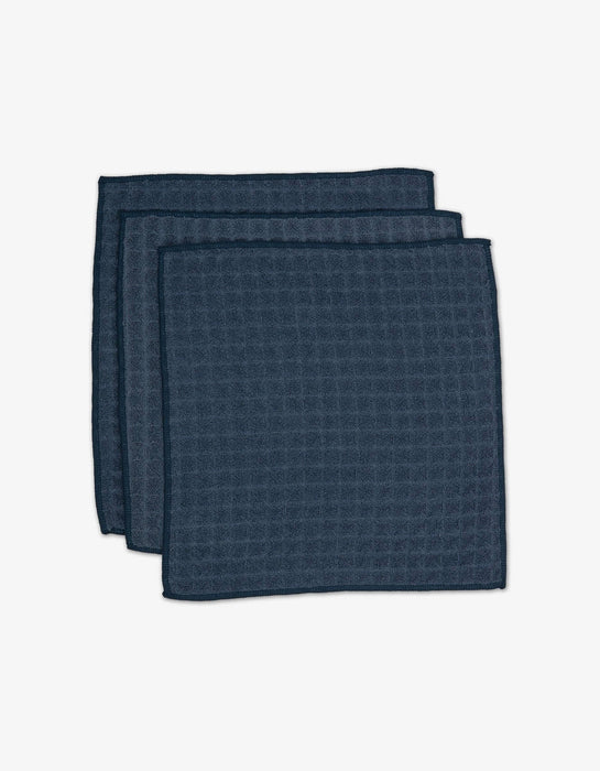 Midnight Blue Waffle Washcloth Set of Three
