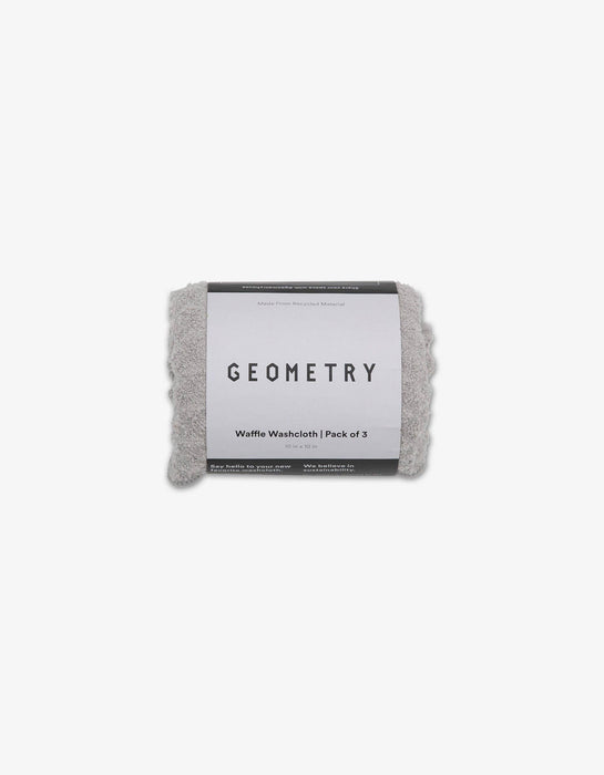 Geometry Brand Bathroom Stone Waffle Washcloth Set of 3