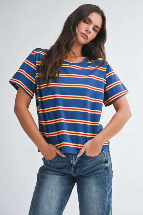 Striped Boxy Short Sleeve Tee