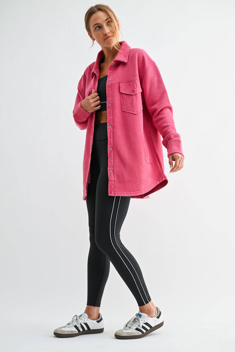 Snap-On Shacket Jacket for Women with Pockets