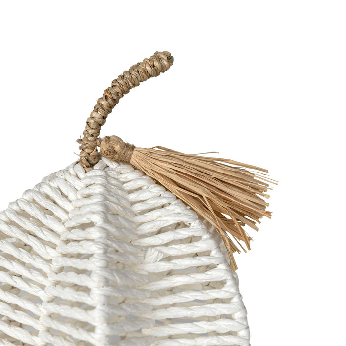 Decorative White Woven Rope Pumpkin, Fall Decor