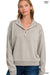 Trendy Gray 100% cotton French terry half zip pullover sweatshirt available at Heartland Store MN