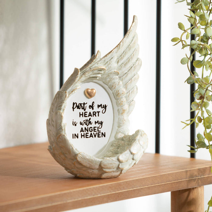 Part Of My Heart is with my Angel in Heaven Wing Ceramic Figure