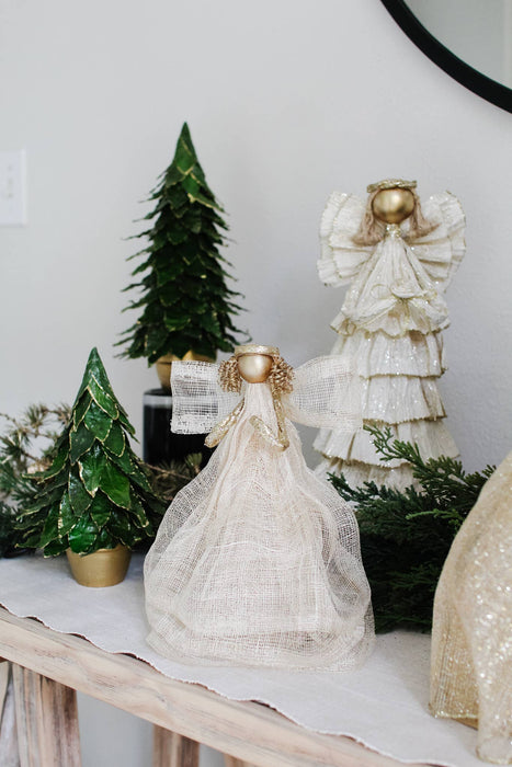 9" Tabletop Gold  Angel w/Layered Dress