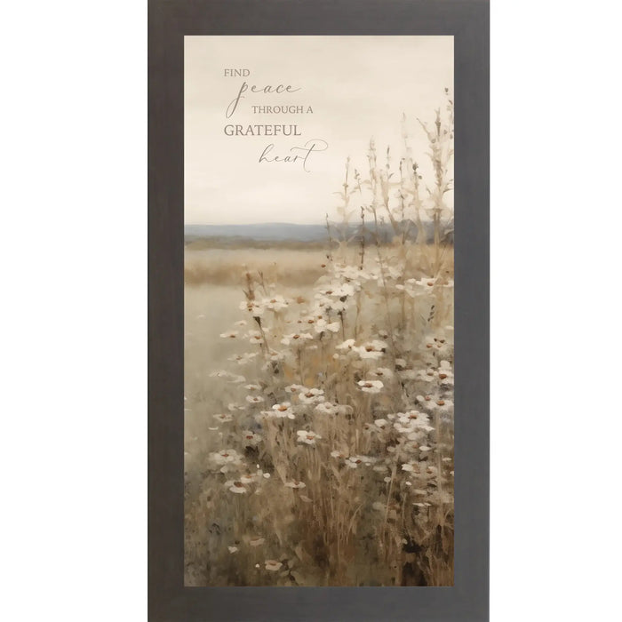 Find Peace Through A Grateful Heart Framed Art Sign