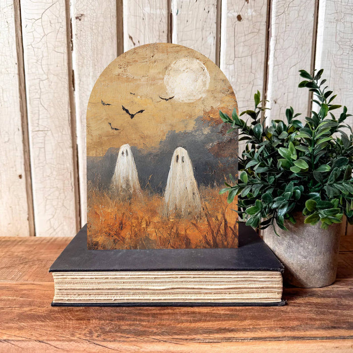 Spooky Ghosts Halloween Arched Shelf Sitter