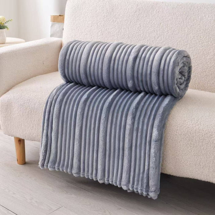 Plush Flannel Throw Blanket – Ultra Soft Ribbed Fleece, 3 Colors & 2 Sizes | Heartland Store MN