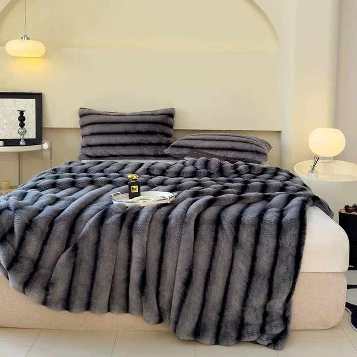 Ultra Soft Faux Rabbit Fur Throw Blanket – Queen Size (60" x 80") – Available in 3 Colors | Heartland Store MN