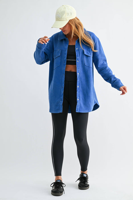 Snap-On Shacket Jacket for Women with Pockets
