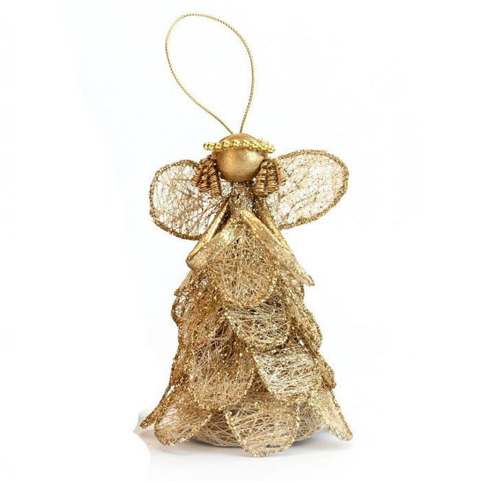 5" Sinamay Angel (Glittered Gold) Ornament