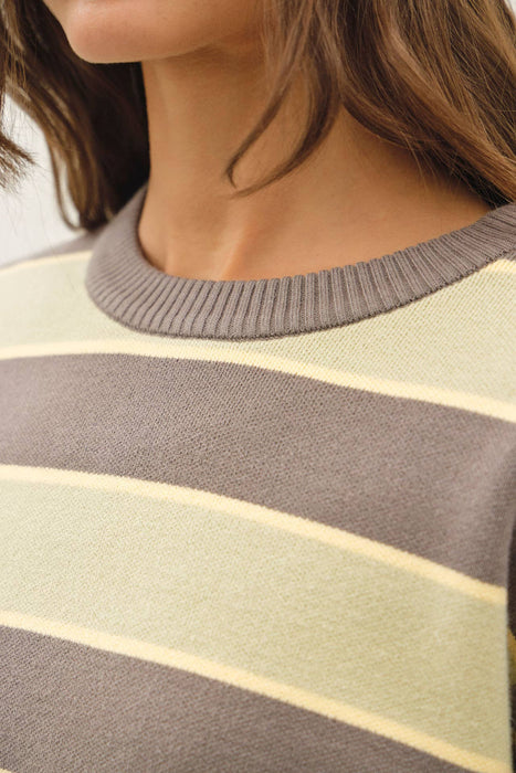 BOXY FIT MULTI STRIPED SWEATER