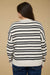 Cozy plus size sweater in cream and black stripes for Minnesota fall