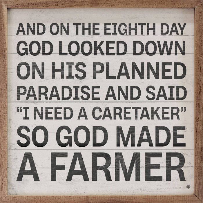 God Made A Farmer Wood Sign