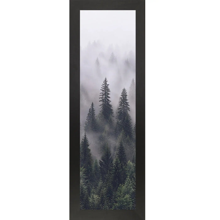 Misty Forest Wall Art – Tall Narrow Portrait Evergreen Pine