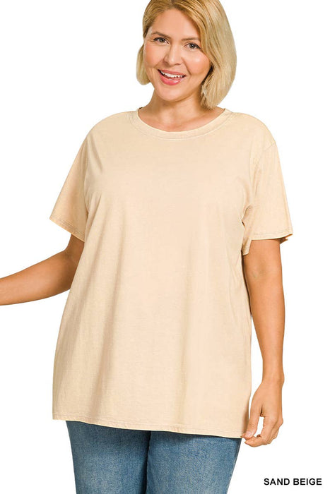 Washed Short Sleeve Top XL-3x