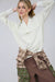 Long sleeve U-hem collared knit shirt with drop shoulders
