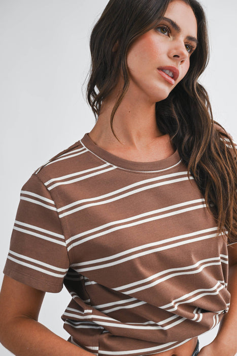 Striped Boxy Short Sleeve Tee