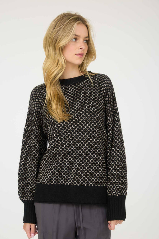 Women’s eco-friendly jacquard knit sweater in soft, breathable fabric