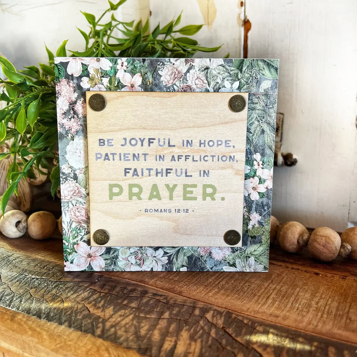 Be Joyful in Hope Mini Block Sign