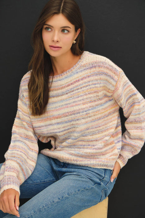 SOFT MULTI COLOR STRIPED SWEATER