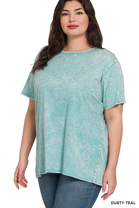 Washed Short Sleeve Top XL-3x