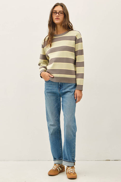 BOXY FIT MULTI STRIPED SWEATER
