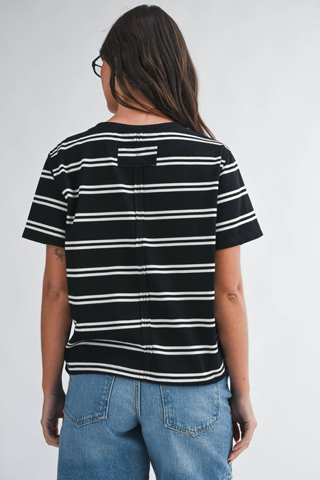 Striped Boxy Short Sleeve Tee