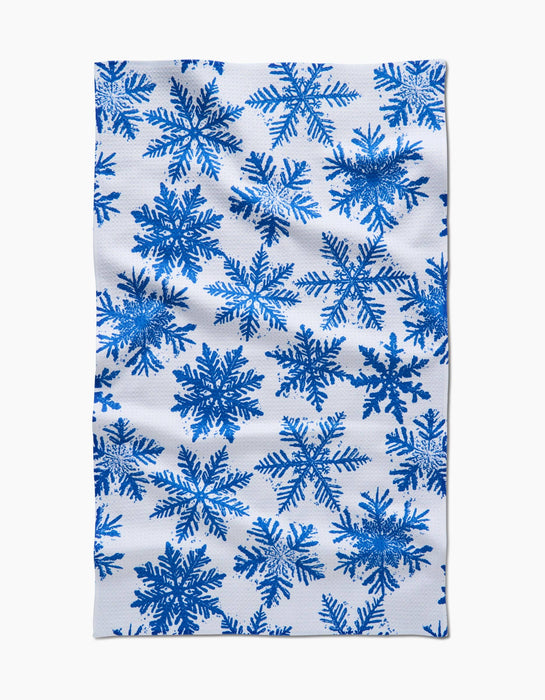 Snowy Days Blue Geometry Brand Kitchen Tea Towel