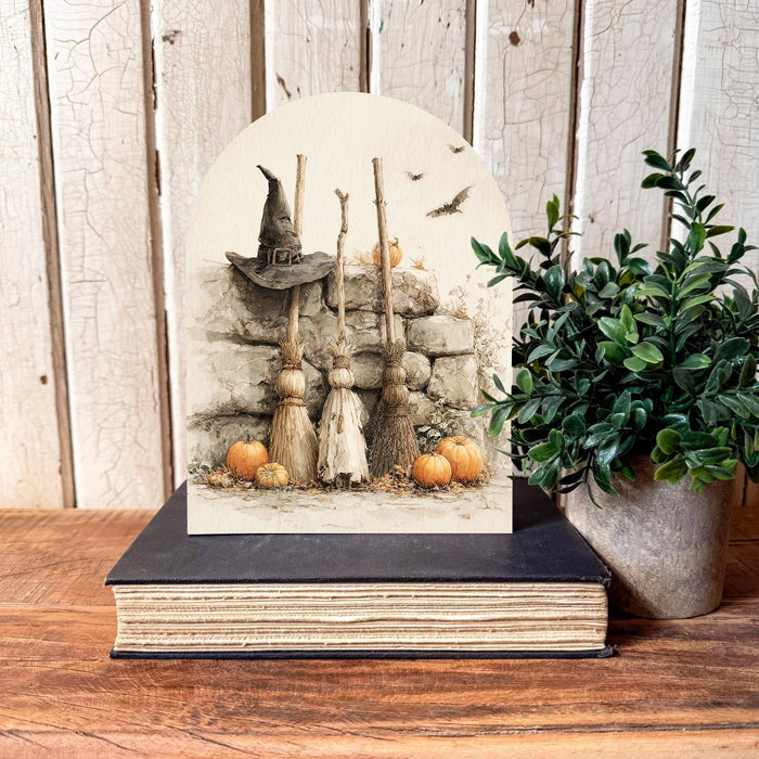 Witches Broom Arched Shelf Sitter