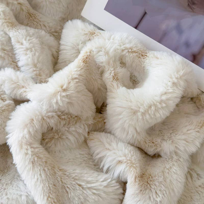 Ultra Soft Faux Rabbit Fur Throw Blanket – Queen Size (60" x 80") – Available in 3 Colors | Heartland Store MN