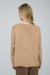Extended shoulder sweater in neutral tan for Minnesota cold weather