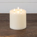 Safe flameless candle with timer – cream wax finish, 7 inches tall