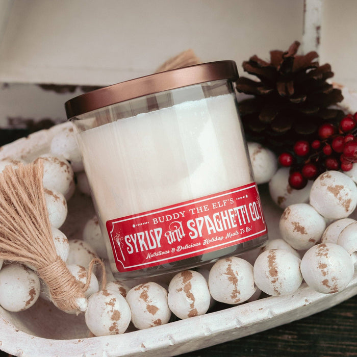 "Elf Syrup & Spaghetti" Spiced Cranberry Apple 9 oz Jar Soy Candle