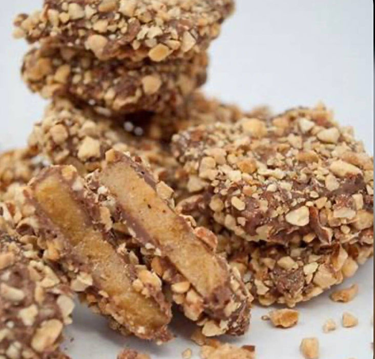 Milk Choc Almond Butter Toffee Squares Bag w/ Satin Bow 4 oz.