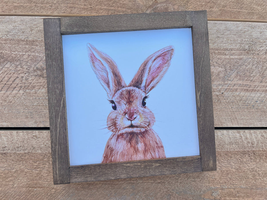 Colorful Easter Bunny Wood Sign