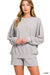 Trendy Gray Set Crew neck sweatshirt and elastic waist shorts set for women and girls at Heartland Store MN in Lewiston MN